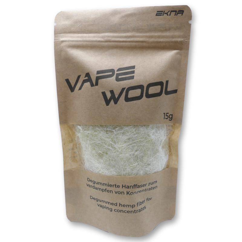 EKNA Vape Wool 15g - Degummierte Hanffasern für alle Vaporizer - Vape Watte - Verdampfer Wolle verhindert Verstopfung, bringt perfekten Durchzug - Nachhaltige Alternative-Freizeit & Trends-EKNA GmbH & Co. KG