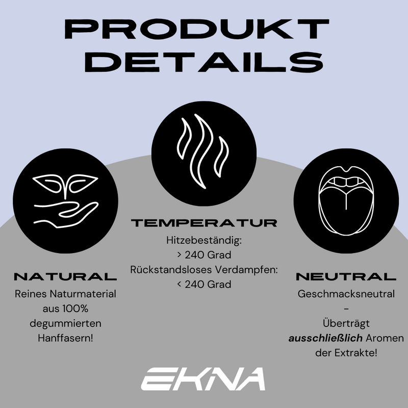 EKNA Vape Wool 15g - Degummierte Hanffasern für alle Vaporizer - Vape Watte - Verdampfer Wolle verhindert Verstopfung, bringt perfekten Durchzug - Nachhaltige Alternative-Freizeit & Trends-EKNA GmbH & Co. KG