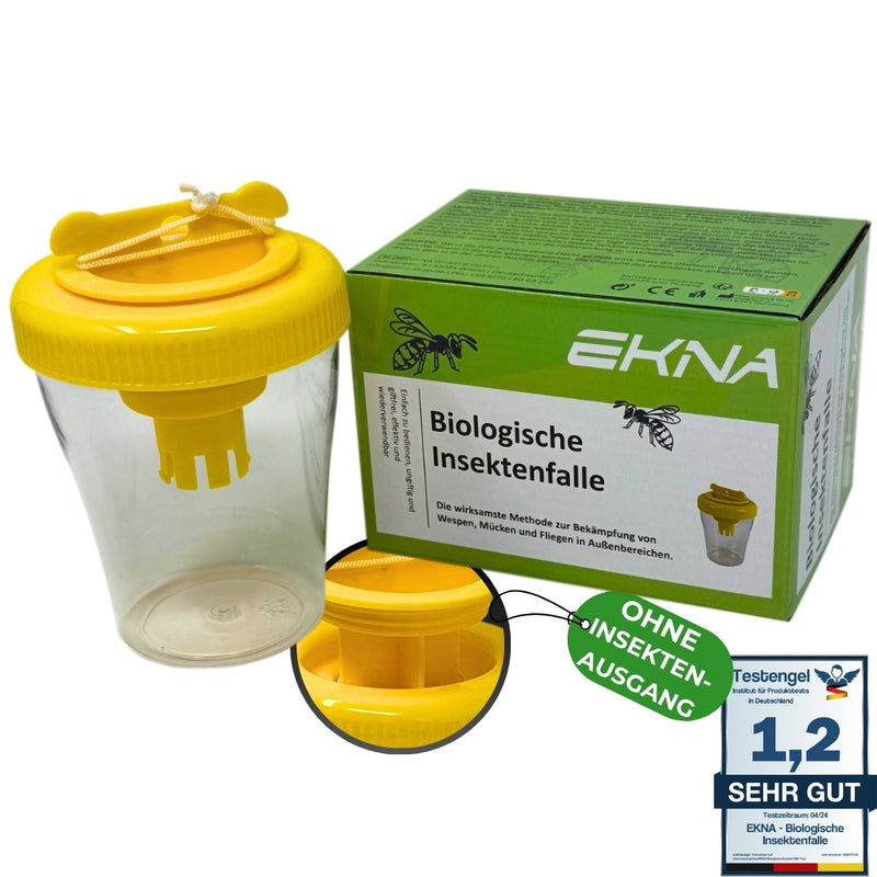 EKNA Wespenfallen für draussen - Biologische Wespen Falle - Wasp Trap - Wespenfalle groß - Wespenabwehr Terrasse, Garten, Balkon uvw. - Effektive & humane Insektenbekämpfung!-Insektenschutz-EKNA GmbH & Co. KG