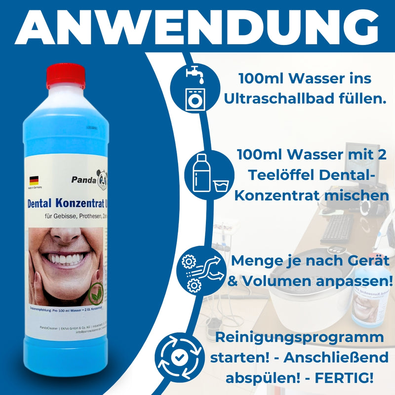 PandaCleaner Dental Ultraschallreiniger Konzentrat - Div. Größen-Reiniger-EKNA GmbH & Co. KG