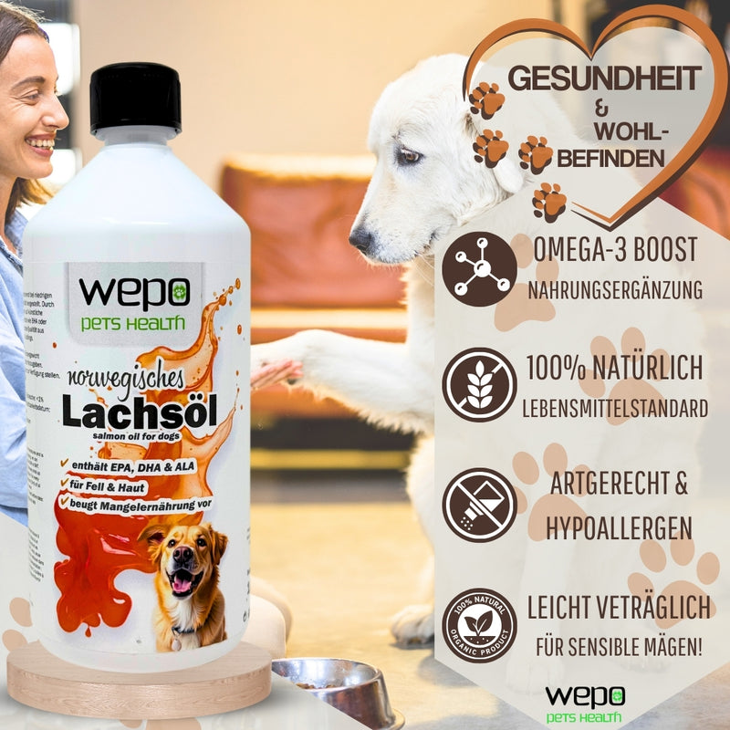 WEPO - Norwegisches Lachsöl - 1 Liter Fischöl für Hunde-PET_SUPPLIES-EKNA GmbH & Co. KG