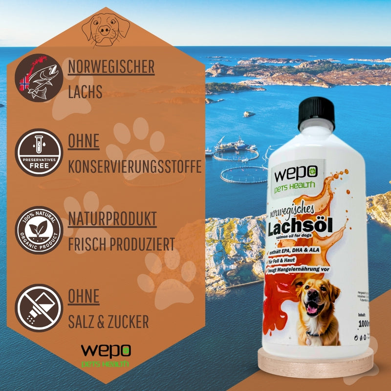 WEPO - Norwegisches Lachsöl - 1 Liter Fischöl für Hunde-PET_SUPPLIES-EKNA GmbH & Co. KG