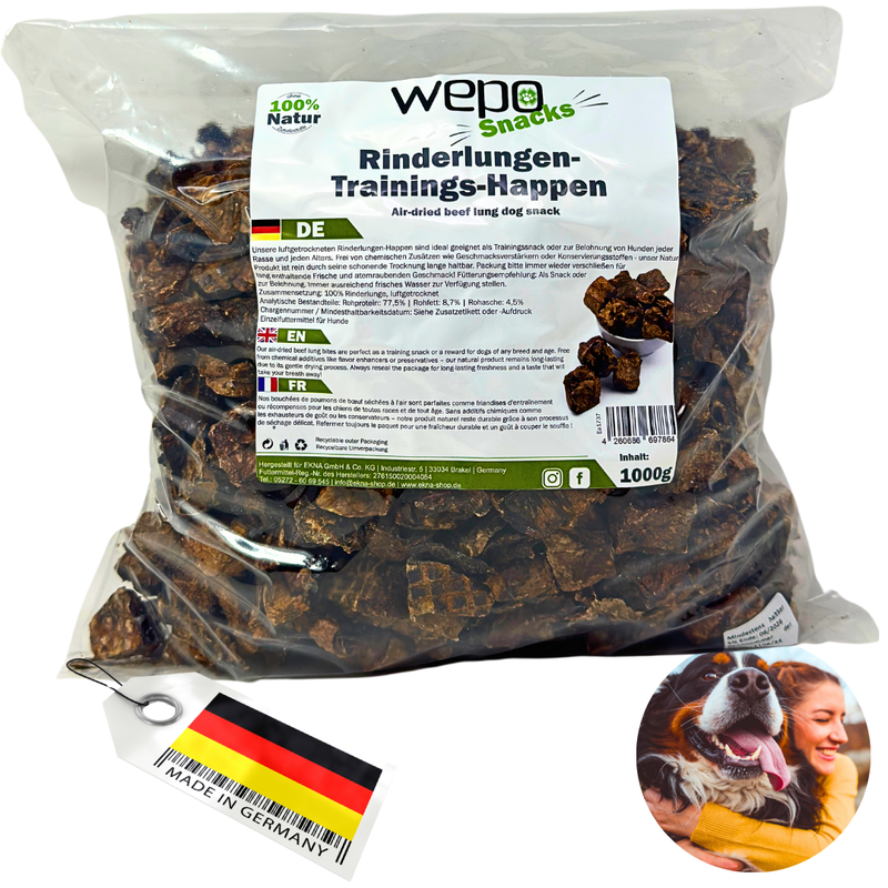 WEPO - Rinderlungen - Hunde Leckerlis - 1kg Rinderlungen-Trainings-Happen-PET_SUPPLIES-EKNA GmbH & Co. KG